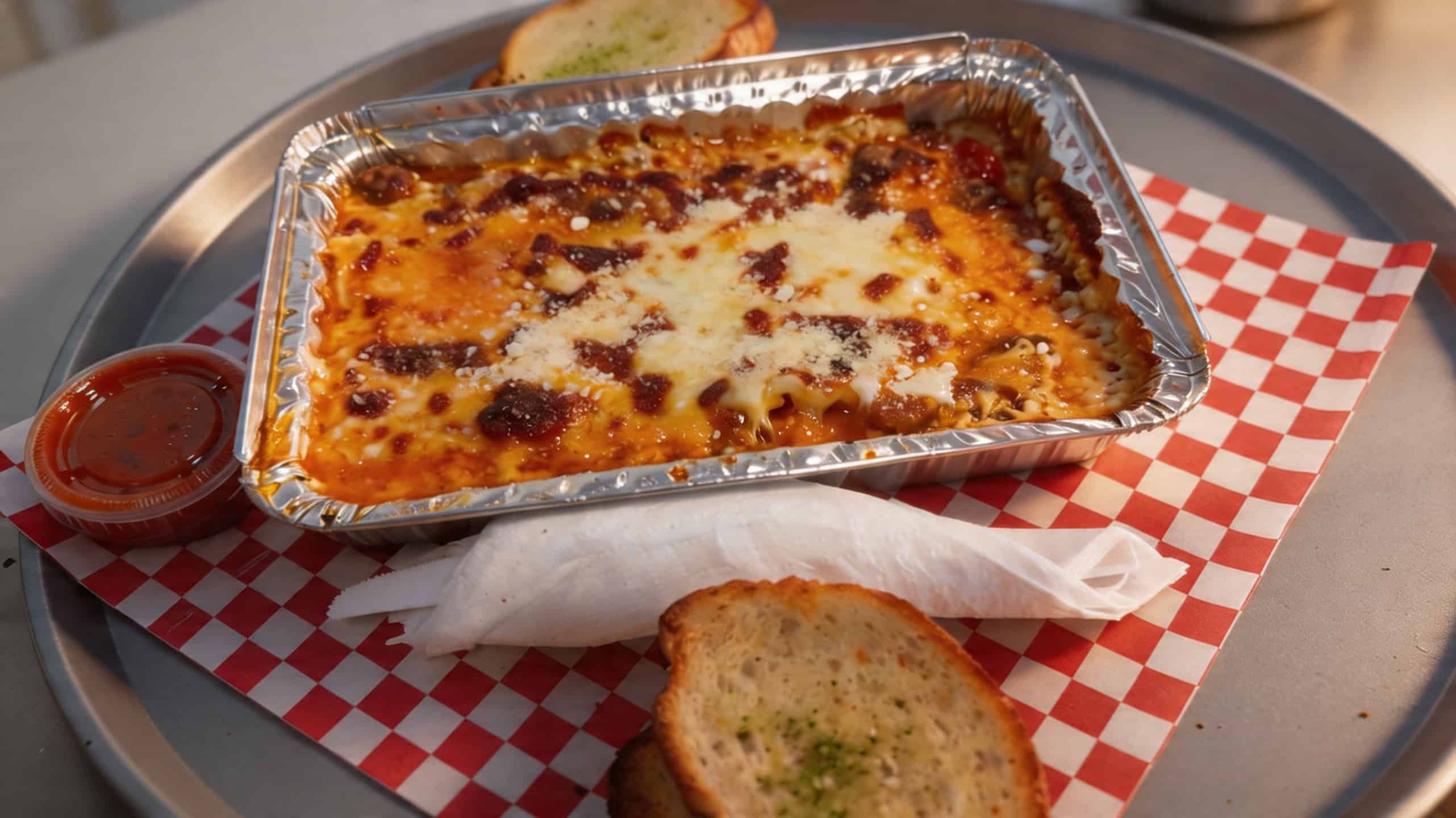 Baked pasta with cheese and sauce