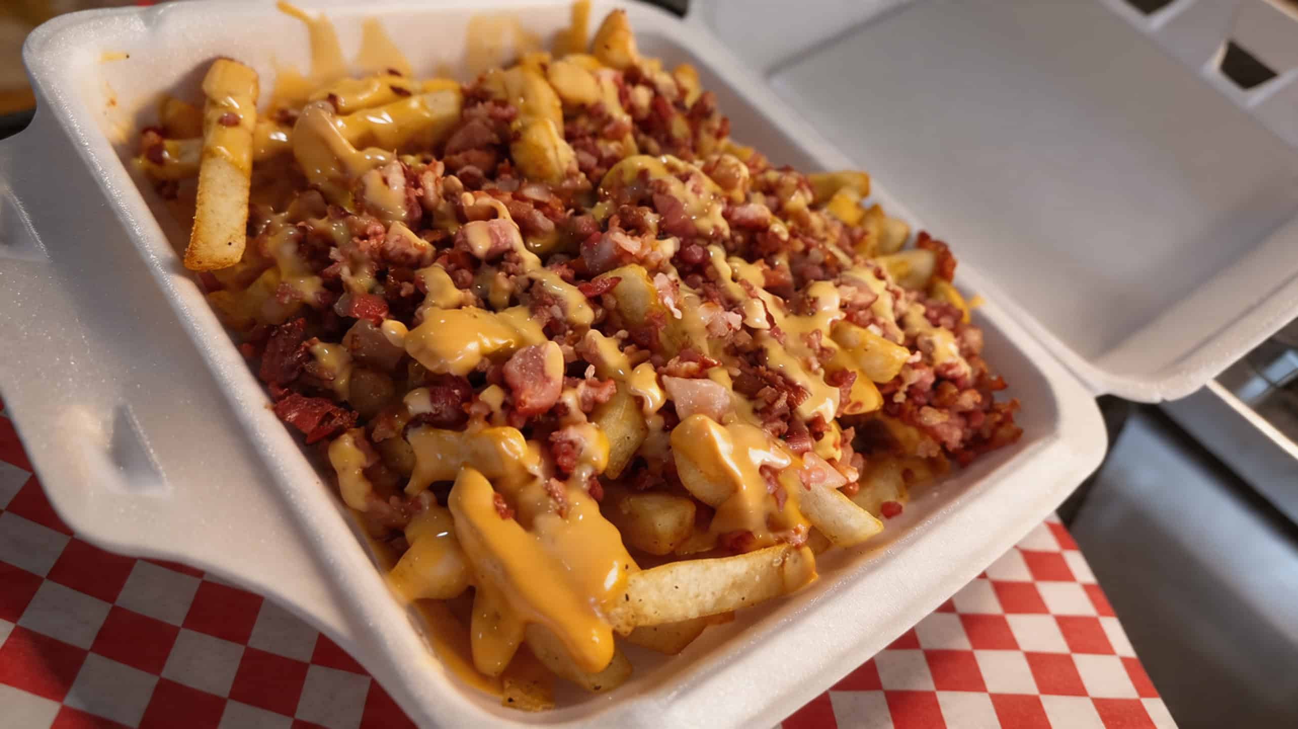 Loaded fries with bacon and cheese